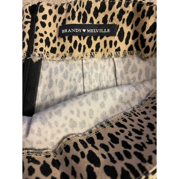 Brandy‎ Melville Skirt Cheetah Print Knee Length Mini Zip Up Back Size Small - Picture 3 of 6